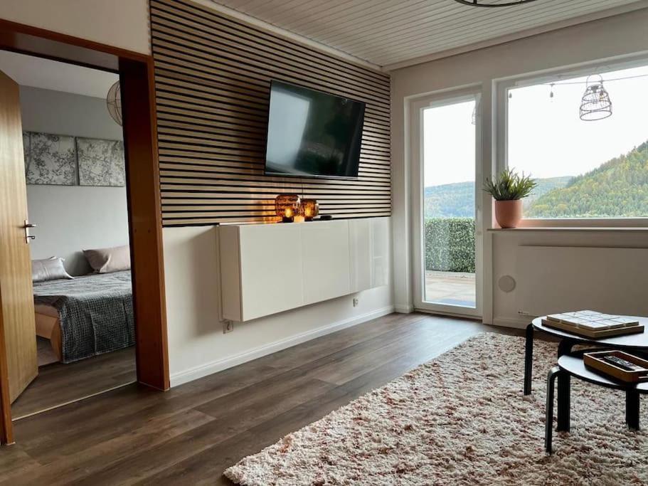Ferienwohnung Wohnen Im Schwarzwald Mit Panoramablick Bad Herrenalb Exterior foto